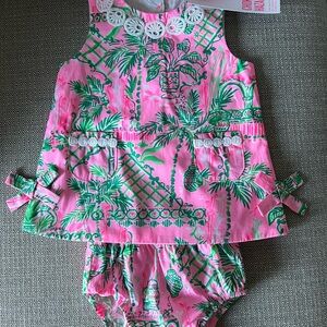 NWT Lilly Pulitzer Mandevilla Baby Shift Dress in Pink and Green